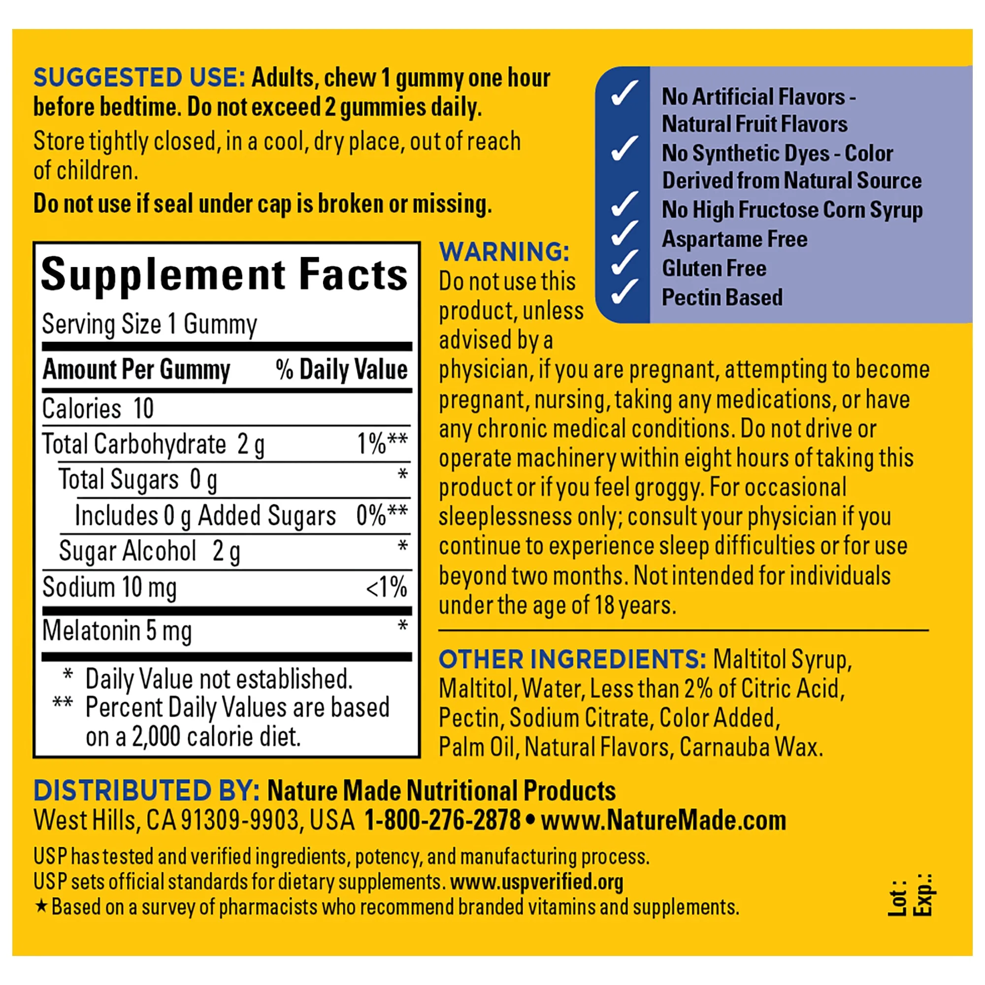 Zero Sugar Melatonin Extra Strength 5 Mg Gummies