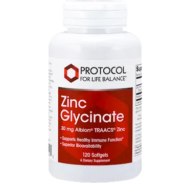 Zinc Glycinate 120 gels by Protocol For Life Balance